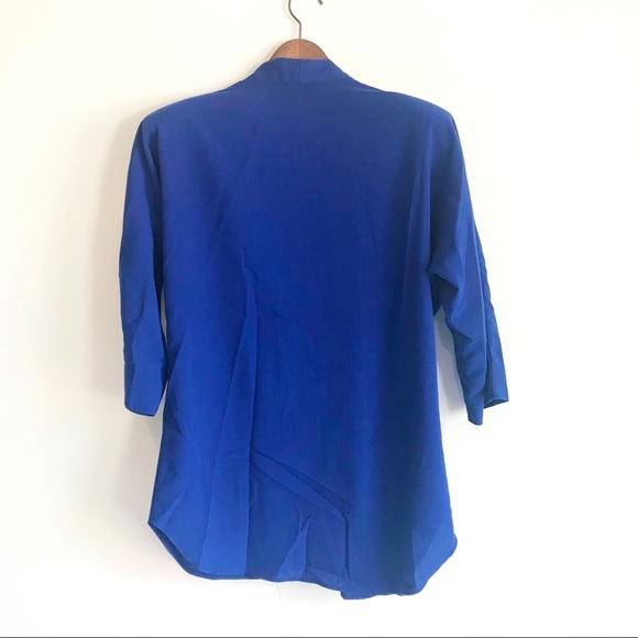 Vintage Blue and Gold Detailing Open Blazer - Picture 5 of 6